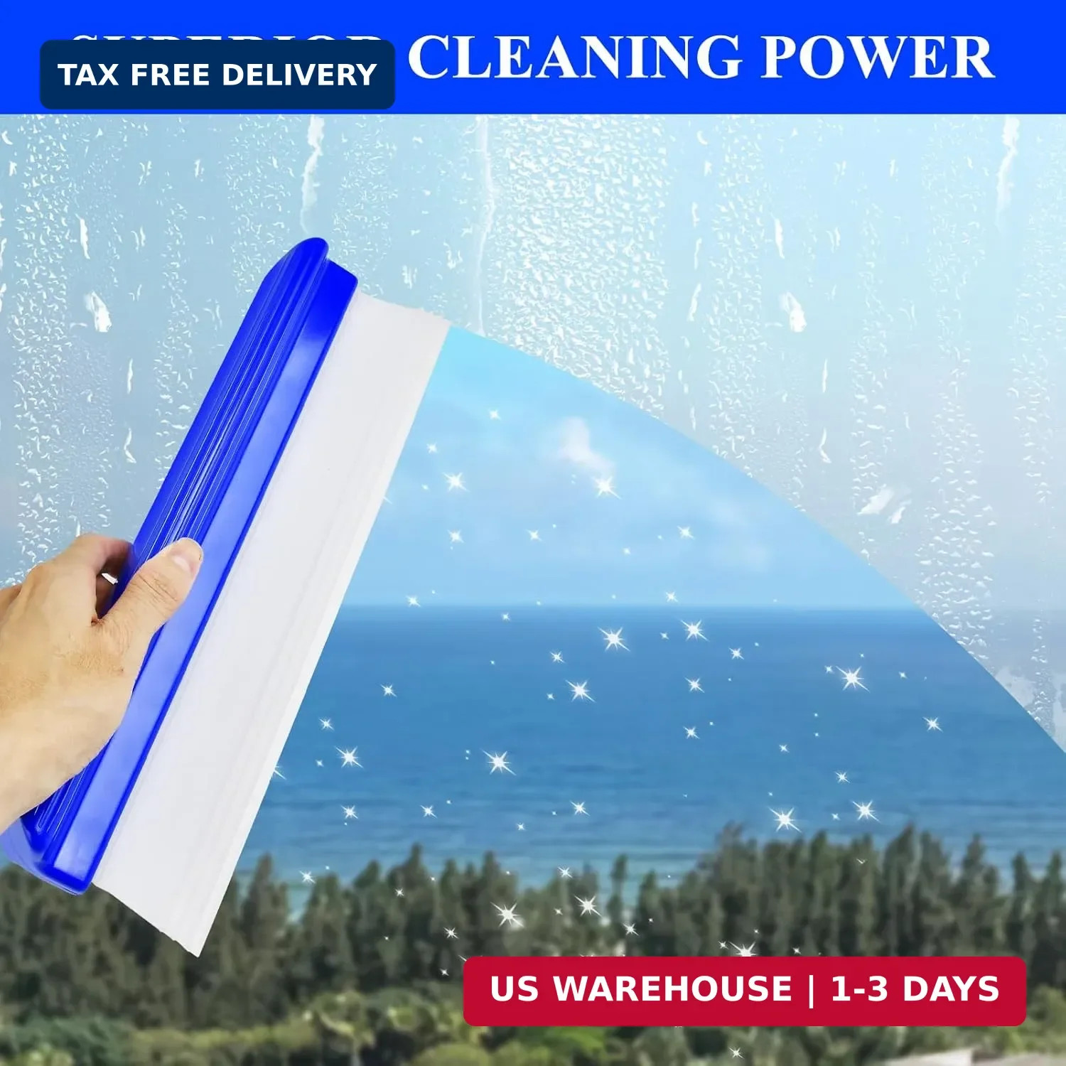 Supkiir 4 Pack 12″ Silicone Car Drying Squeegee, 3-Layer T-Bar Water Blade Profe