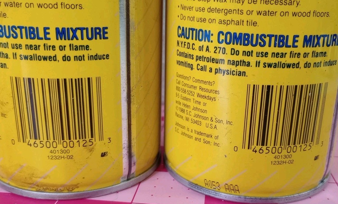 SC Johnson One Step No Buff Wax Fine Wood Floor Care 22 fl oz Vintage 1988 READ