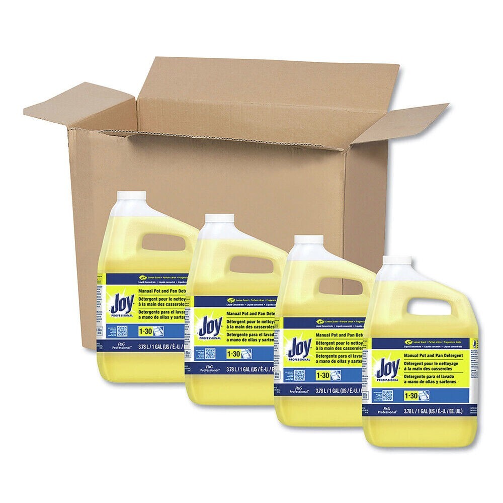 4 pack Joy 43607CT 1 gal Bottle Lemon Scent Dishwashing Liquid (4/Carton) New