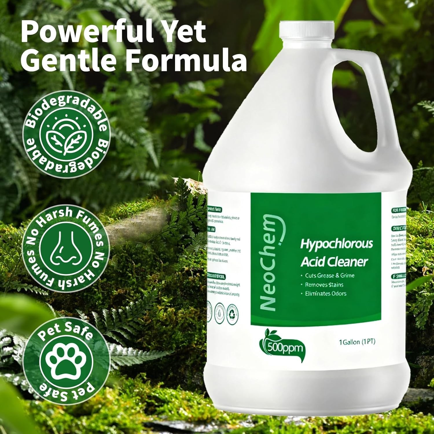 Hypochlorous Acid 500ppm Cleaner 2 Gal No Rinse Stain Odor Eliminator