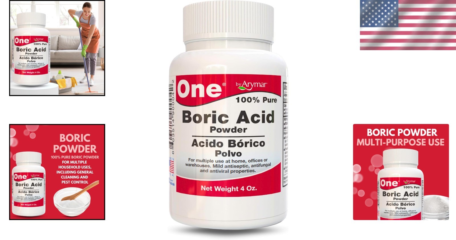 Eco-Friendly Boric Powder – Pure Granular Household Cleaner & Freshener, 4oz