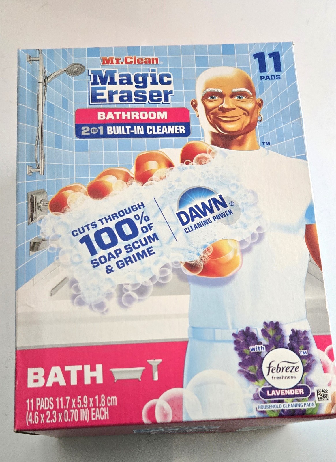 Mr. Clean Magic Eraser Bathroom 2 in 1 Built in Cleaner, 11 Count Free Shipping
