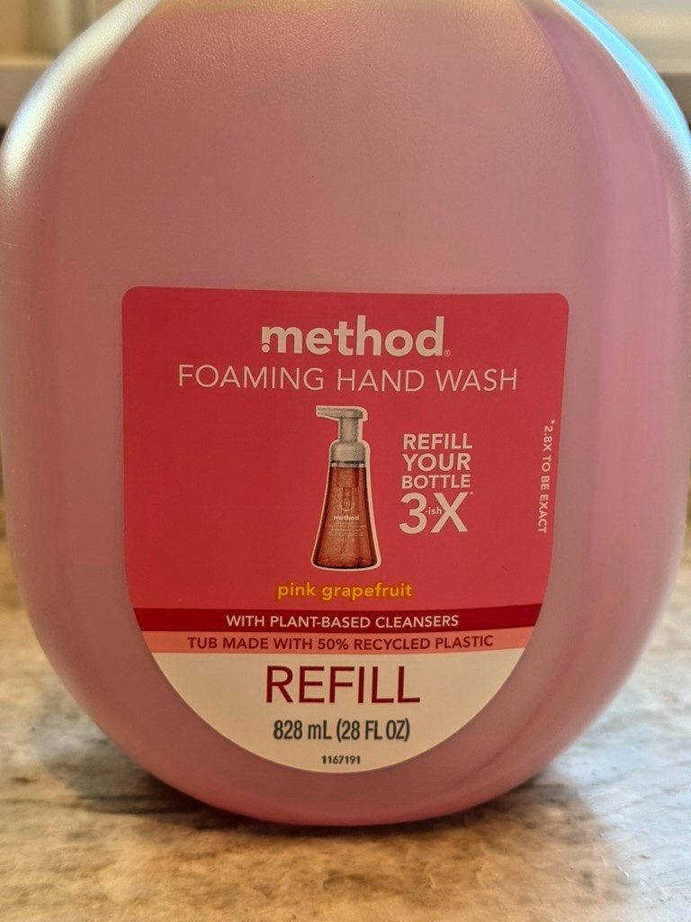 Method Foaming Hand Wash Refill 3x Pink Grapefruit Scent Plant Based 28 oz