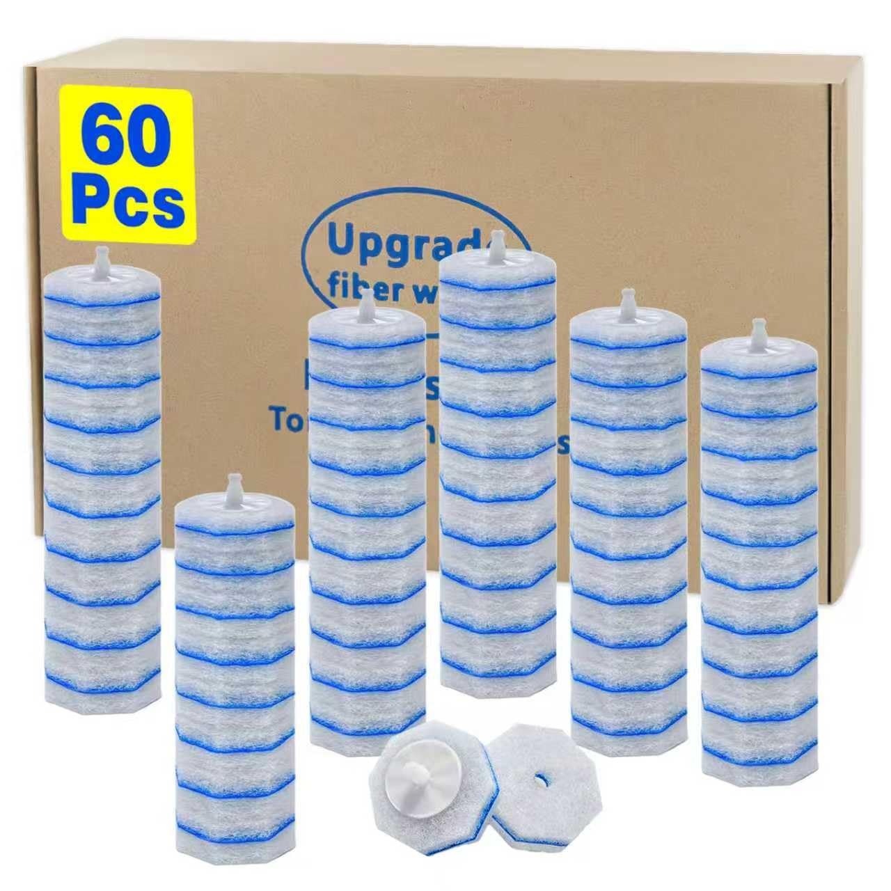 60pcs Disposable Toilet Bowl Wand Refills for Clorox,Replacement Brush Heads …