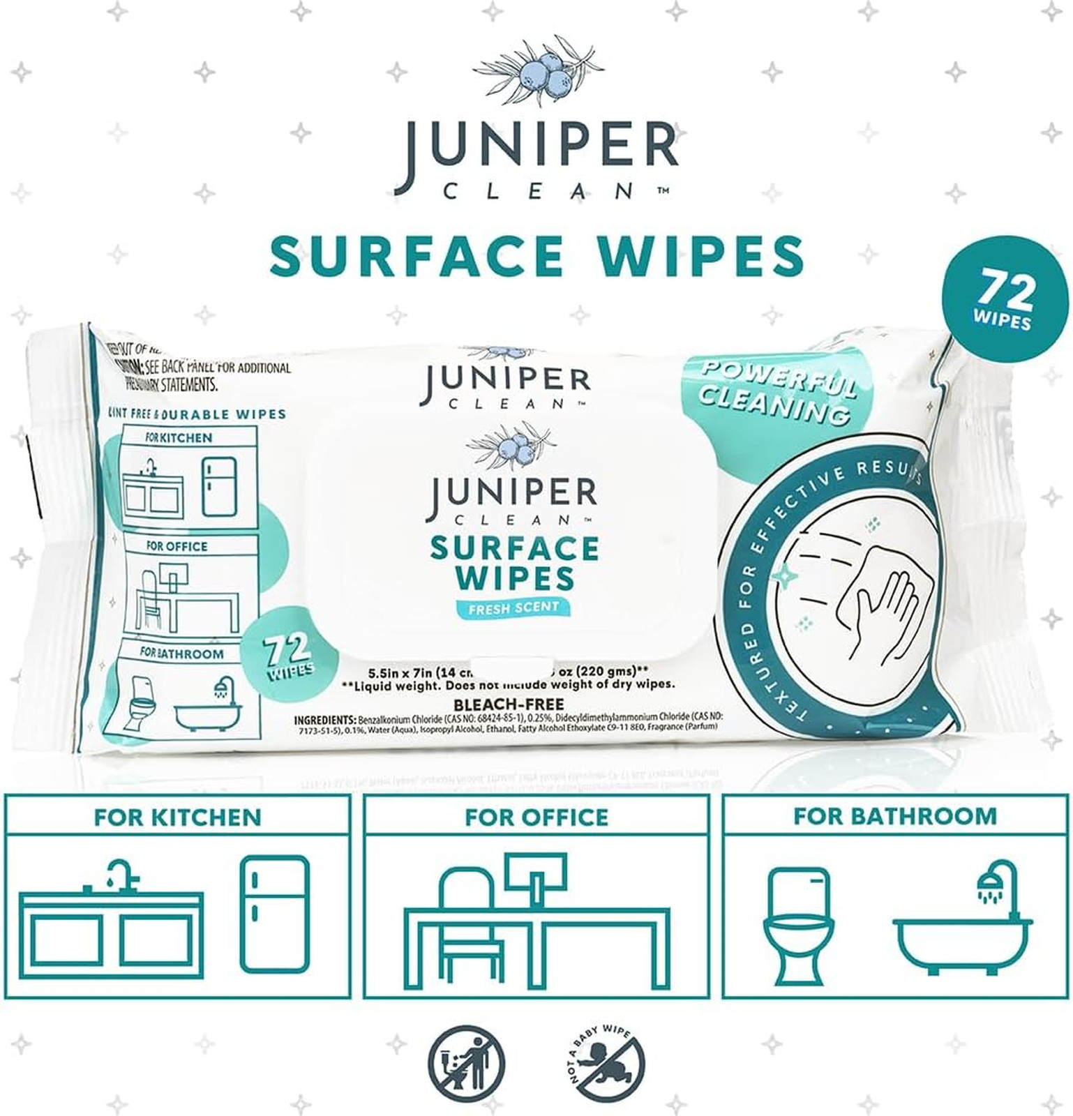 All-Purpose Surface Cleaning Wipes Bleach-Free 24 Pack Soft Flow 1728 Count