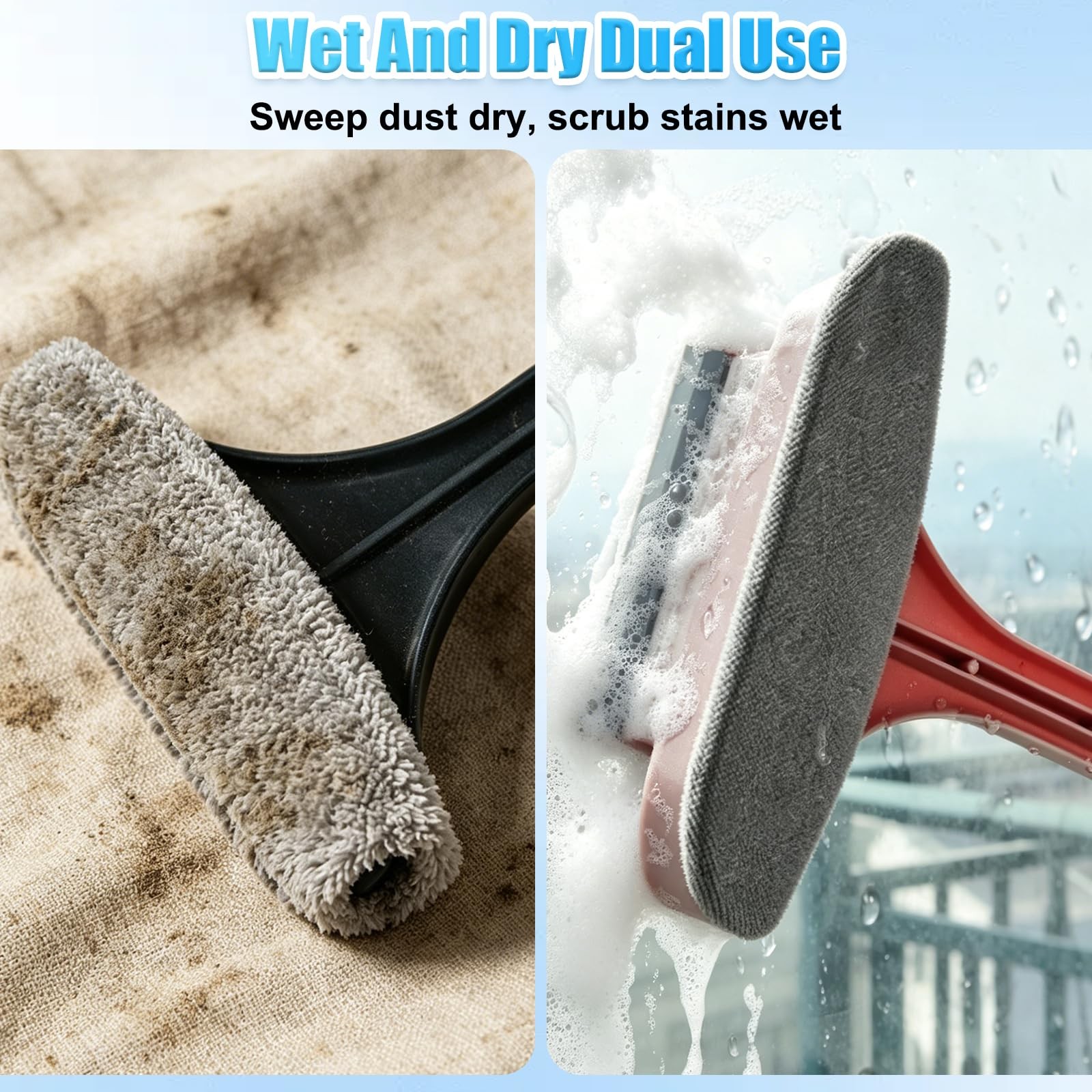 2-In-1 Window Screen Cleaning Brush Multipurpose Cleaning Brush for Patio Door