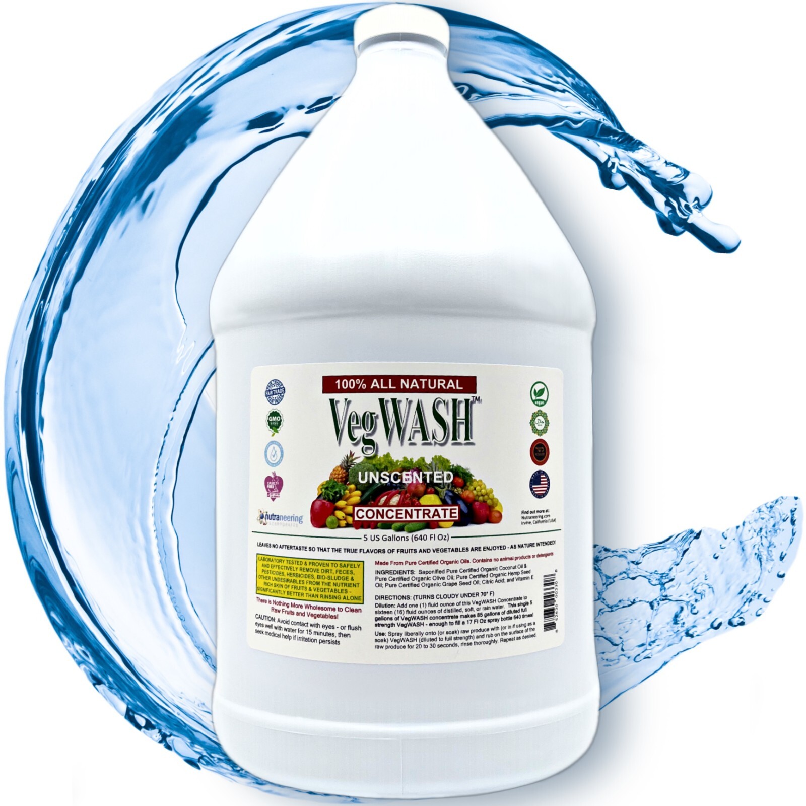 VegWash™ Raw Produce Cleaner Concentrate (Unscented) – Makes 16 Gal at $5.94 ea.
