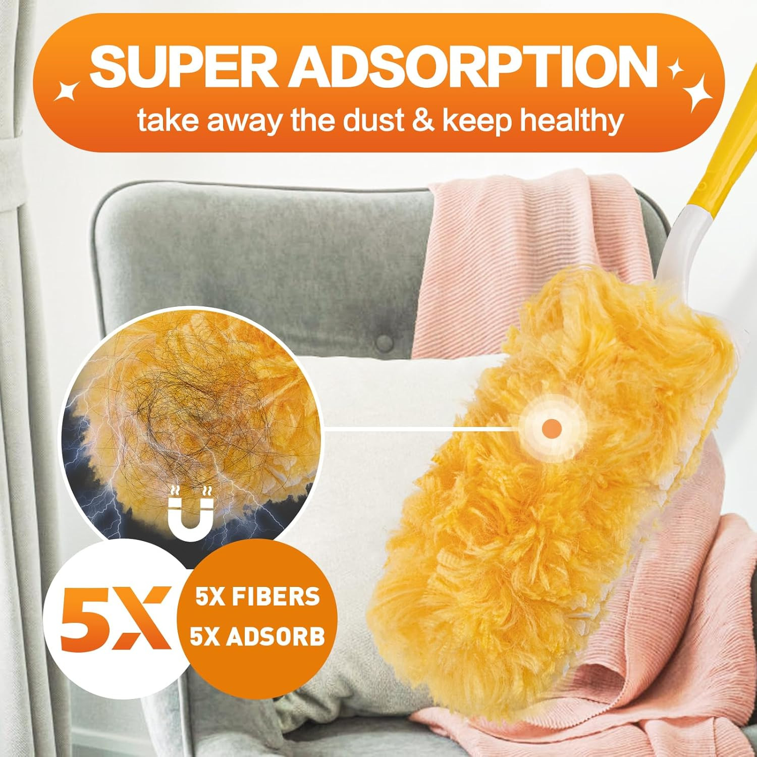 Heavy Duty Duster Refills, Disposable Dusters Kit for Cleaning Dusting Furnit…