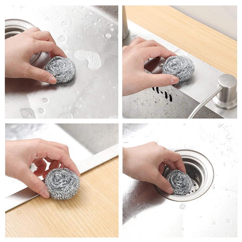Steel Wire Cleaning Ball Brushes Household Cleaning Products Dishwashing Sponges