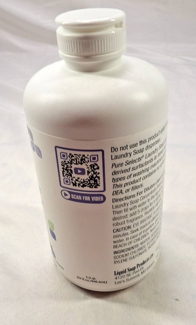 New Pure Selects Laundry Soap Concentrate Sealed 1Qt 32Oz