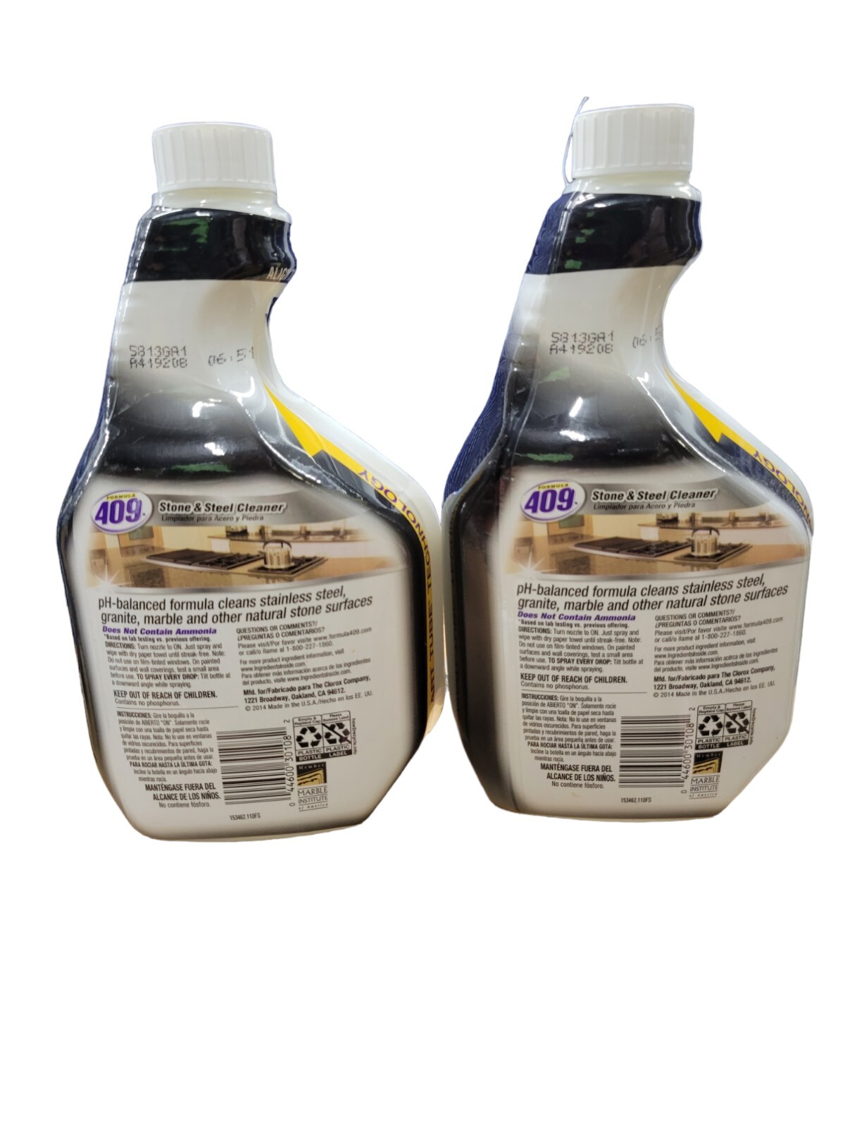 2 X Formula 409 Stone and Steel Cleaner Spray REFILL Bottles ~ 32 oz