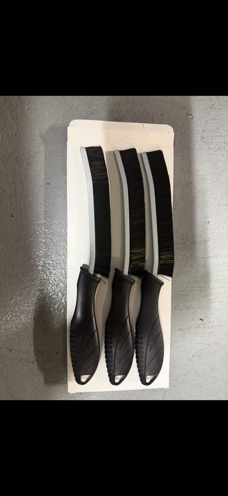 Hard Bristle Cleaning Brush Set, 3Pcs Grout Scrub Brush, Tile Crevice Tool,Black