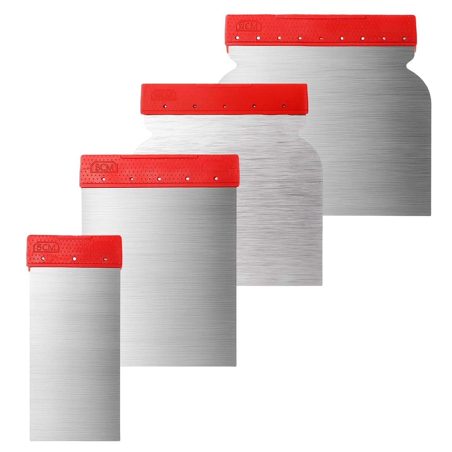 4 PCS Stainless Steel Metal Putty Knife, Body Filler Spreader Set Metal Scraper
