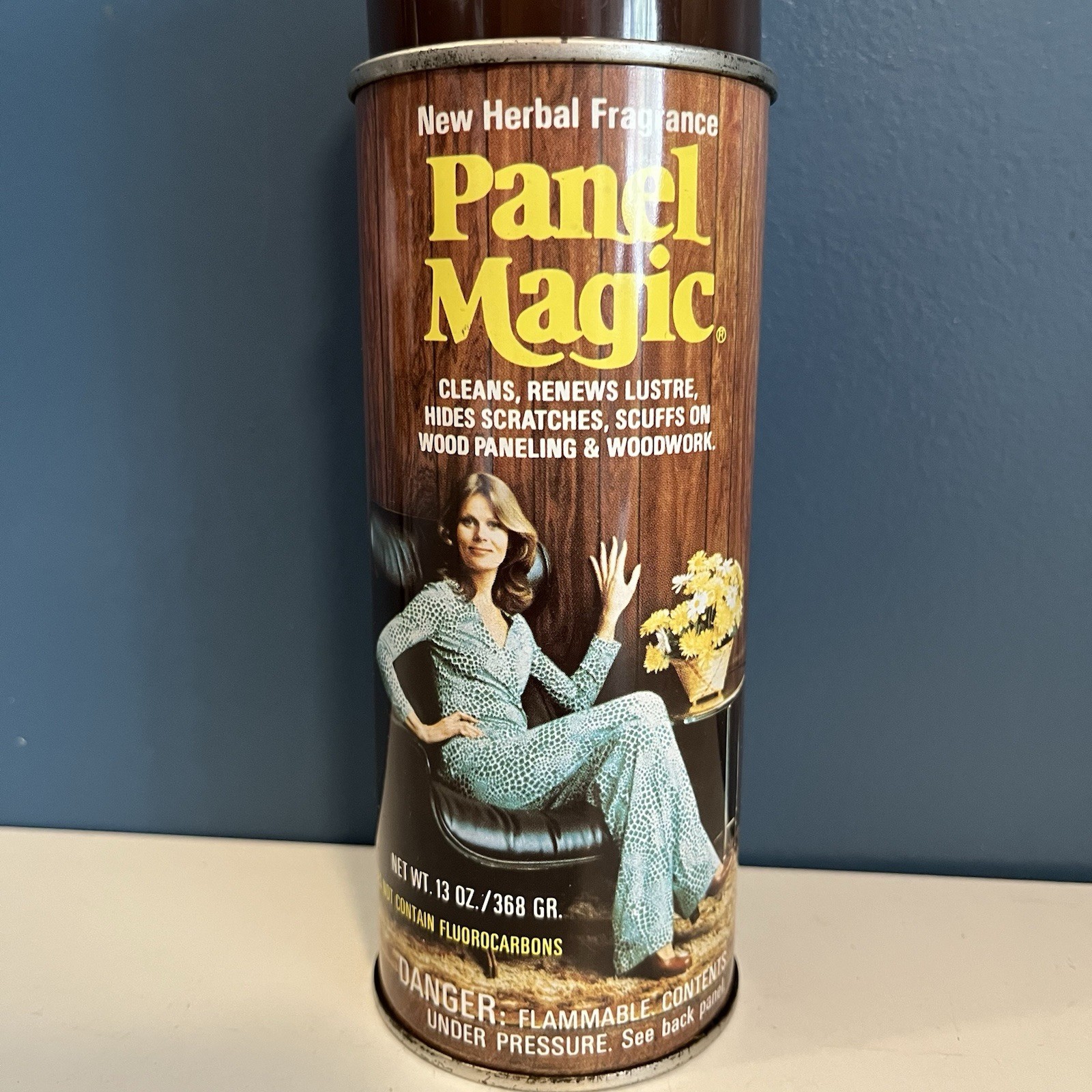 Vintage 70s PANEL MAGIC Wood Cleaner Retro Graphics Never Used