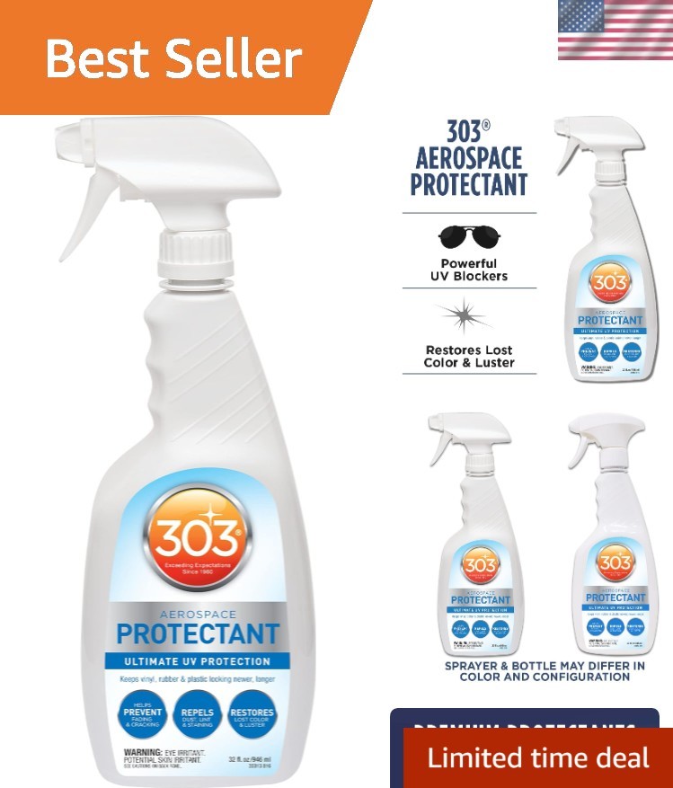 32 Fl. Oz 303 UV Protectant Spray – Non-toxic Surface Restorer with Matte Finish