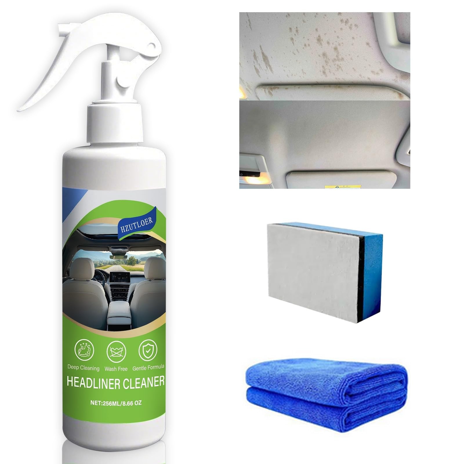 8.66 OZ (256 ml) Car Ceiling Cleaner,Headliner Cleaner,Multifunctional Car Inter