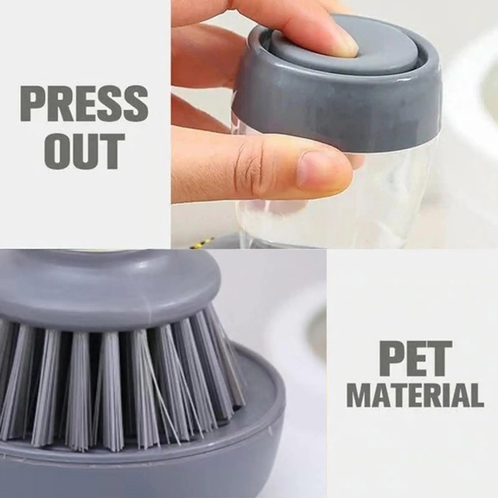 Steel Dish Scrubber Soap Dispensing Brush Storage Set Pot Scouring Pad Kitchen