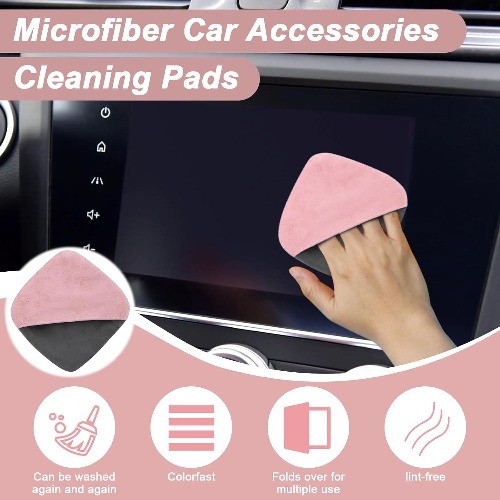 Screen Cleaner, 4.1”×4.1” Microfiber Dashboard Wipes, Square M Color: pink-1