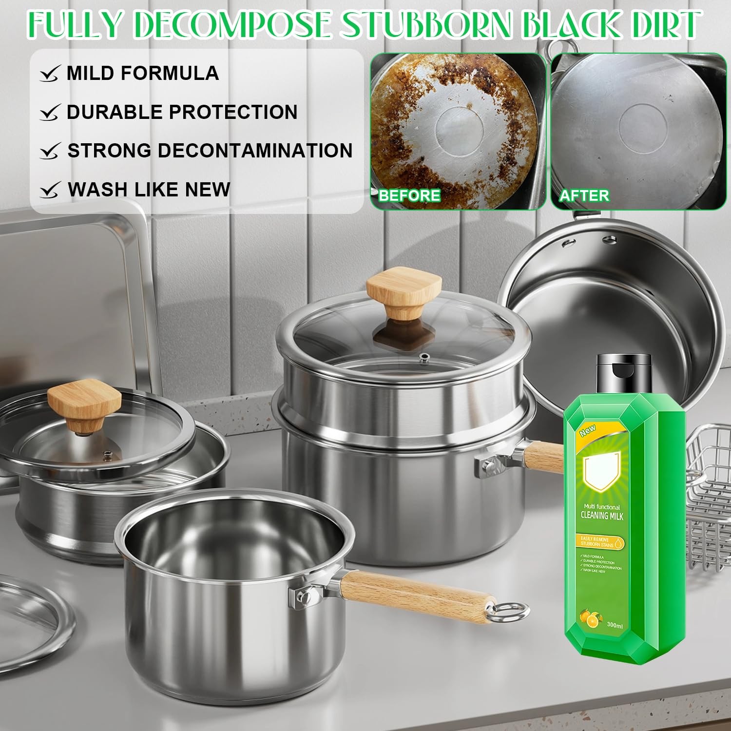 Cleaning Milk House Cleaner, Powerful Multifunctional Concentrated Cleansing