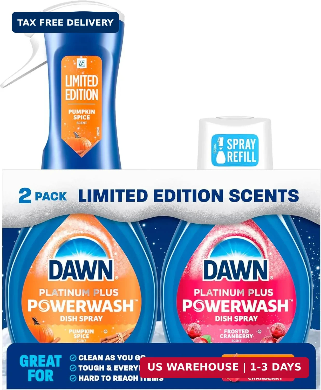 Dawn Powerwash Spray, Dish Soap, Dishwashing Liquid, Pumpkin Spice + Frosted Cra