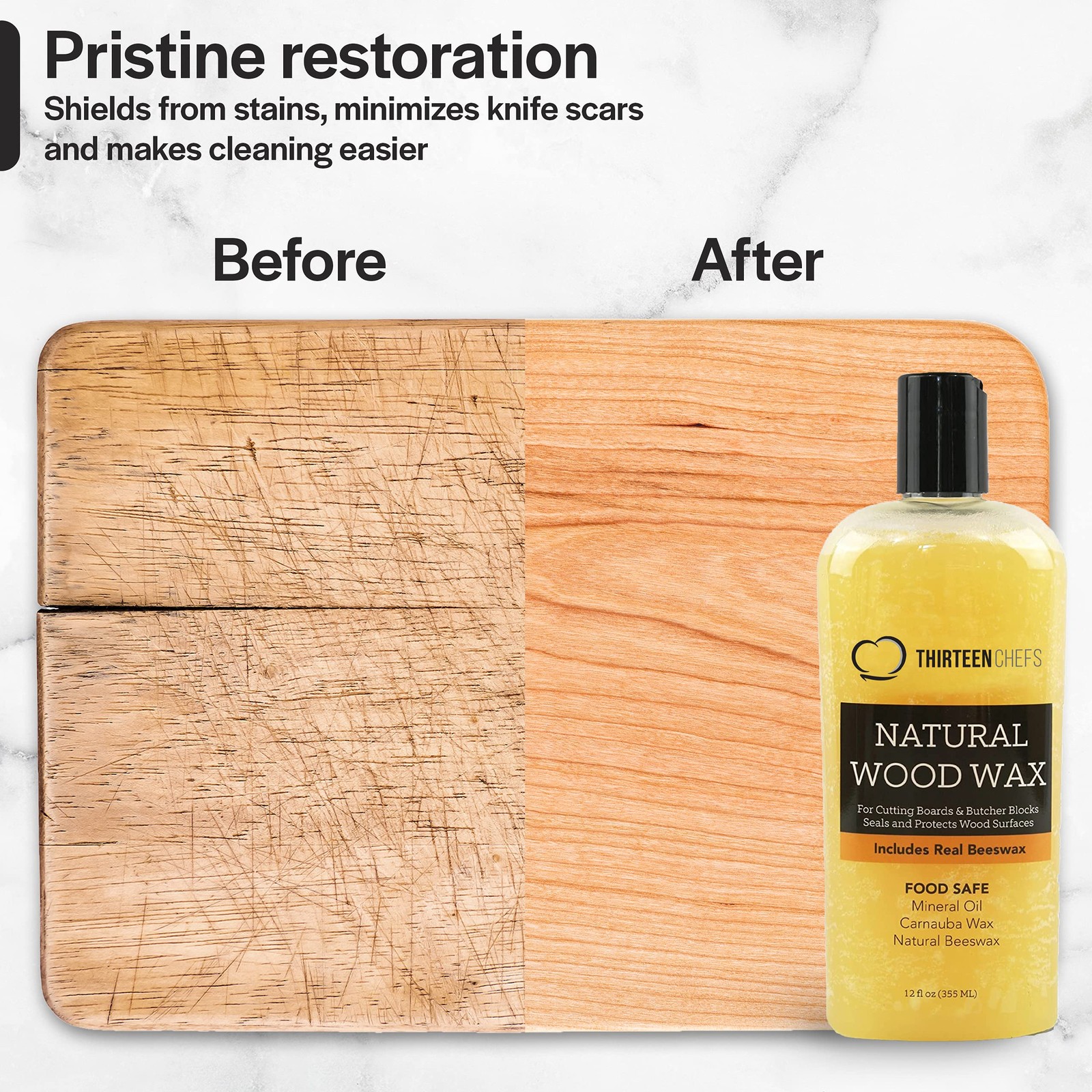 Cutting Board Wax and Conditioner with Food Grade Beeswax – Treat Wood Counte…