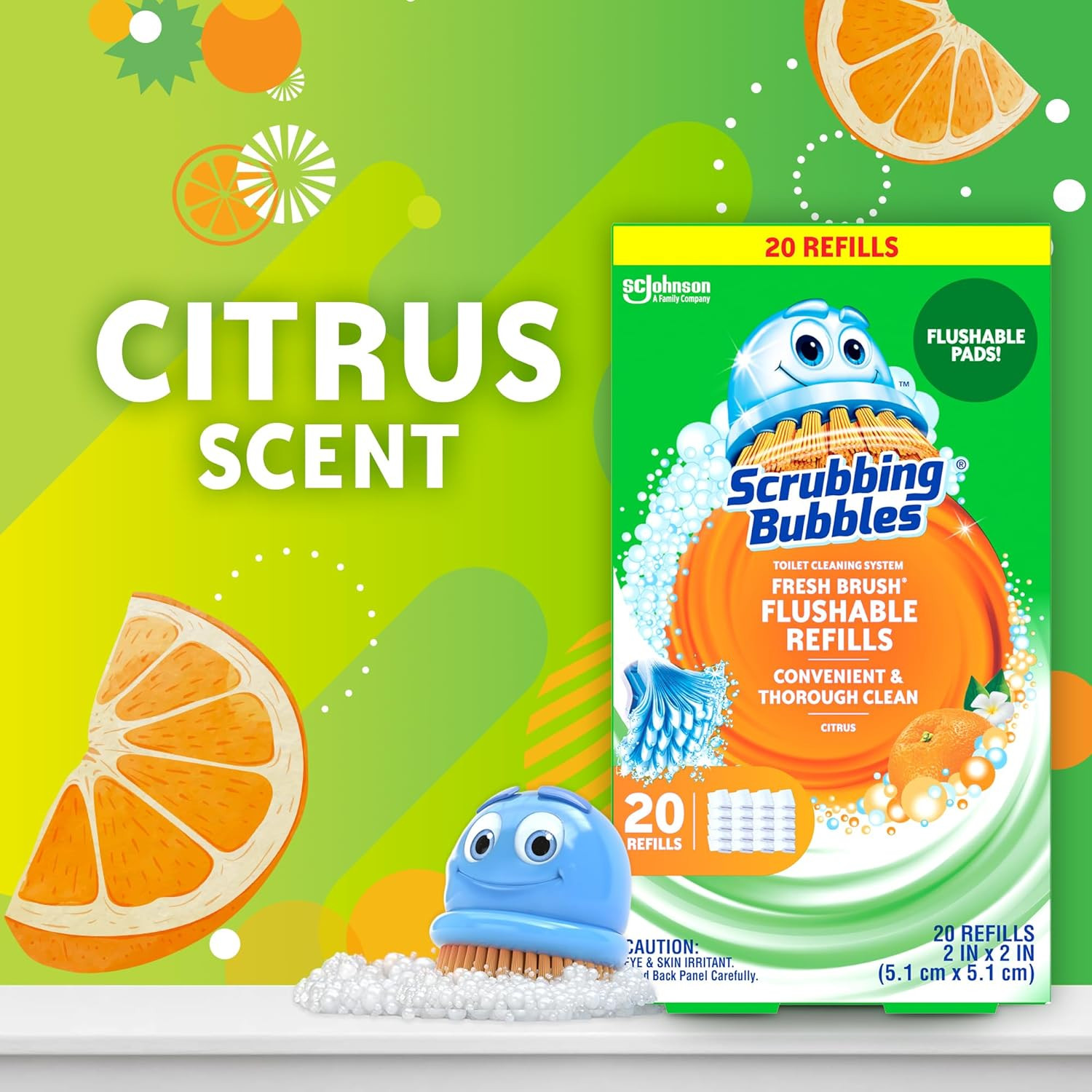 Scrubbing Bubbles Flushable Toilet Bowl Wand Cleaner Refills, Fresh Brush Cle…