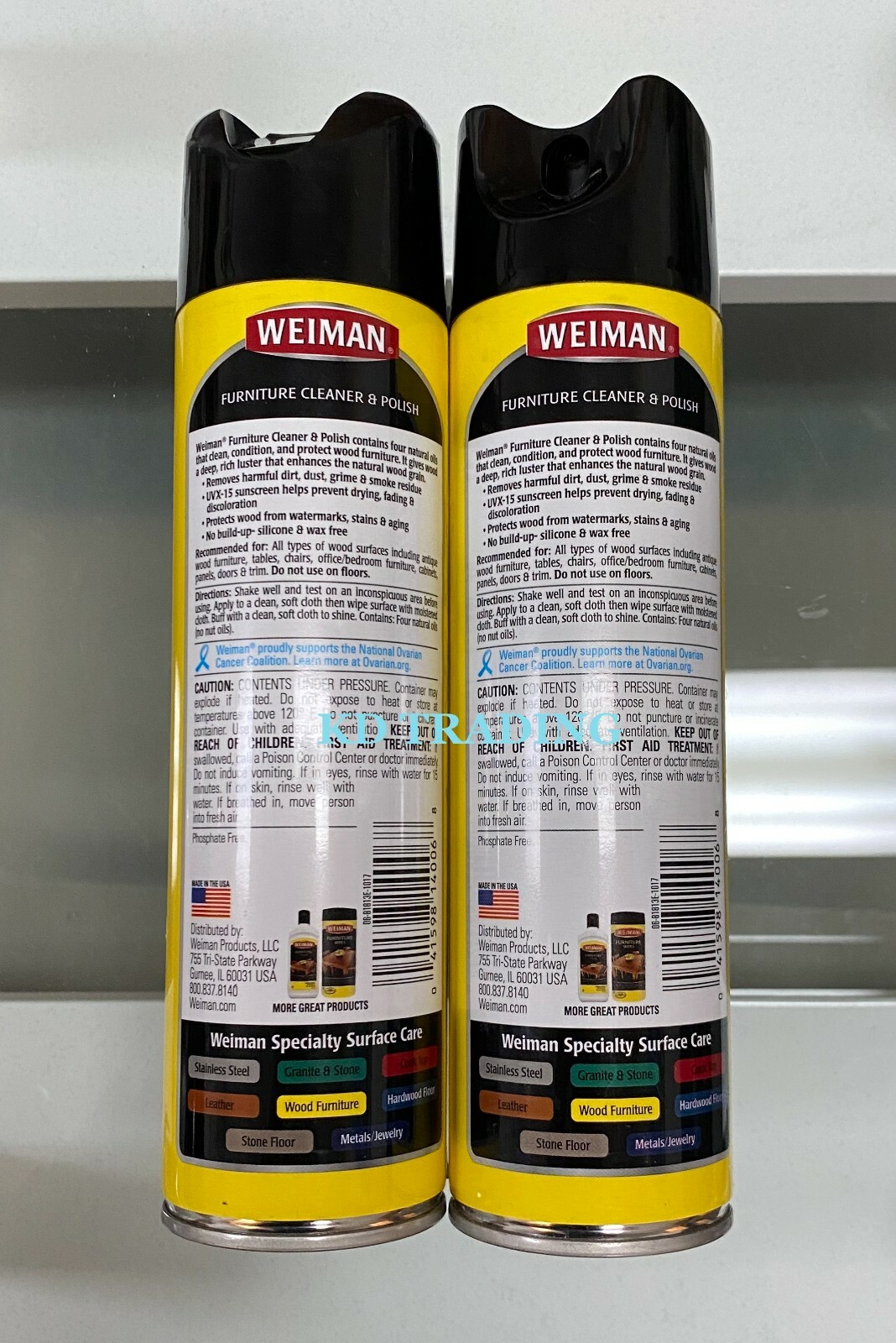 (2-Pack) WEIMAN Furniture Wood Leather CLEANER & POLISH ~ Anti-Crack UV Shield