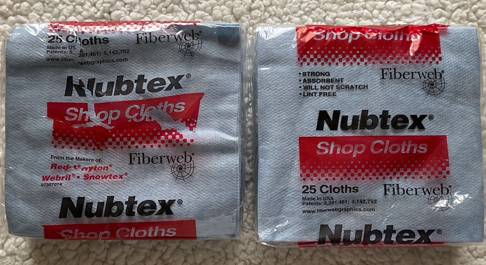 Fiberweb Nubtex 2 Bags 50 Shop Cloths 13″x13″