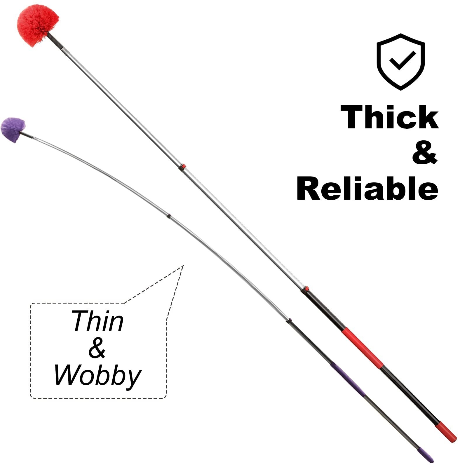 20ft High Reach Dusting Kit – Telescopic Extension Pole & Microfiber Duster for