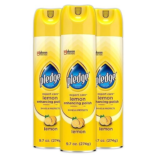 Pledge Enhancing Polish Spray Lemon Scent Wood Furniture Stainless Steel 9.7oz 3
