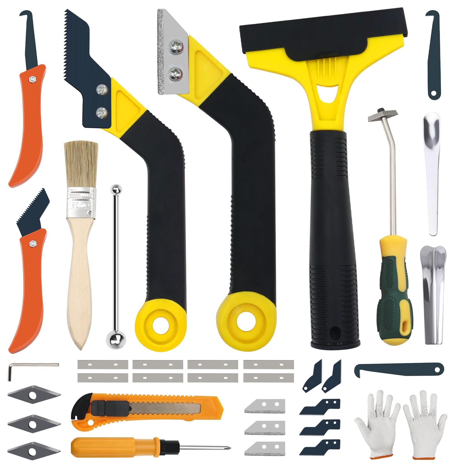 37 Pack Grout Removal Tool Kit, 3 Tile Grout Saws with 20 Extra Cleaning Blad…