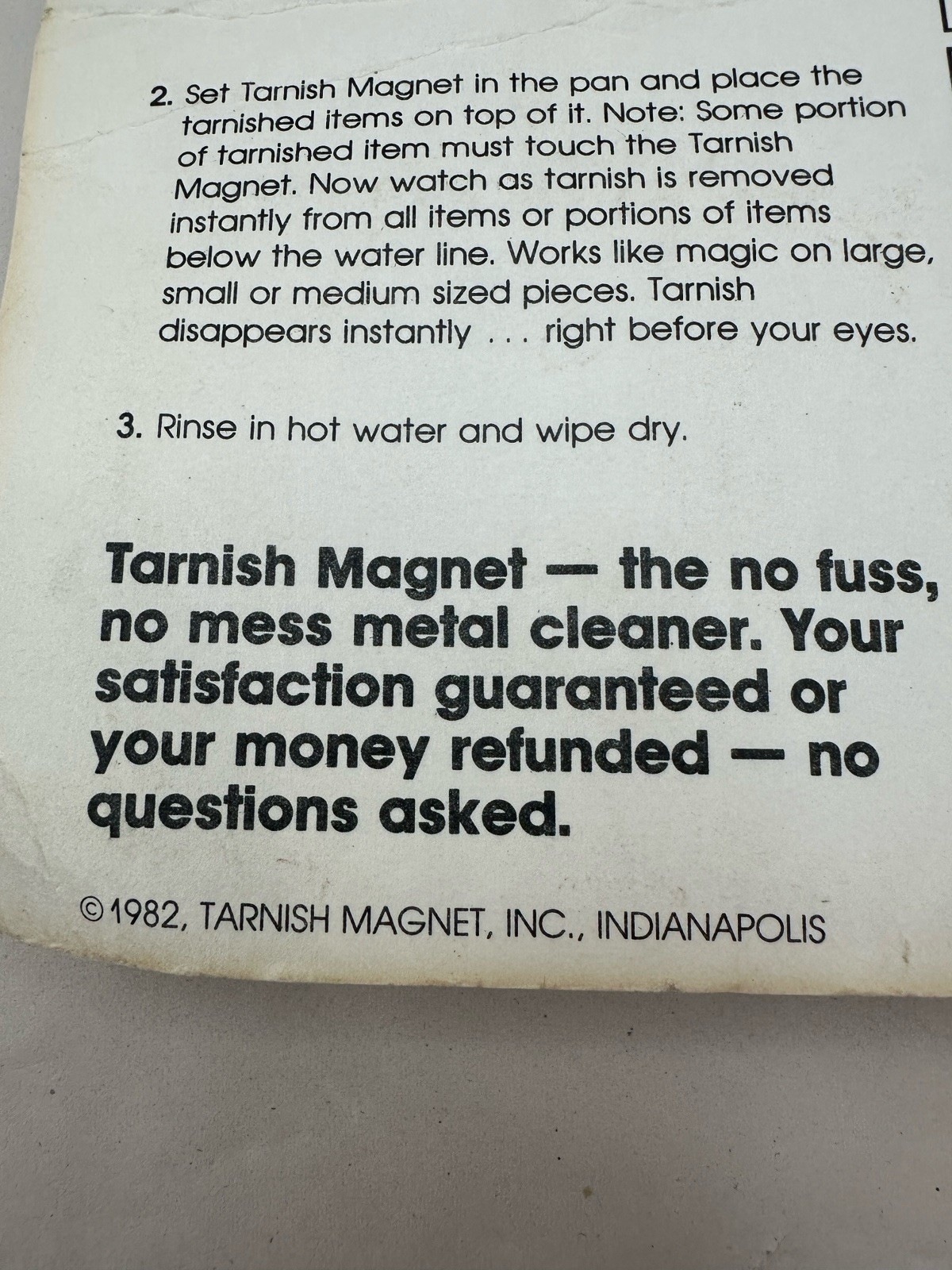 Vtg 1982 Tarnish Magnet Metal Cleaner Coins Jewelry Gold Silver Cleaner NIB