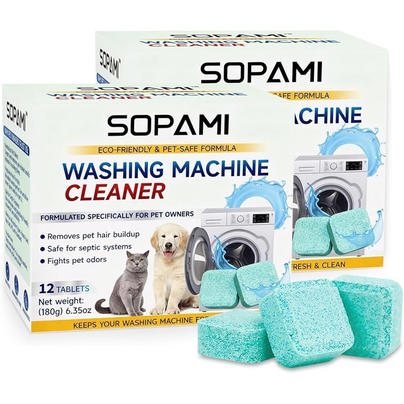 Pet Washer Cleaner Tablets Deep Clean Odor Elimination 12 Count Fast Acting New