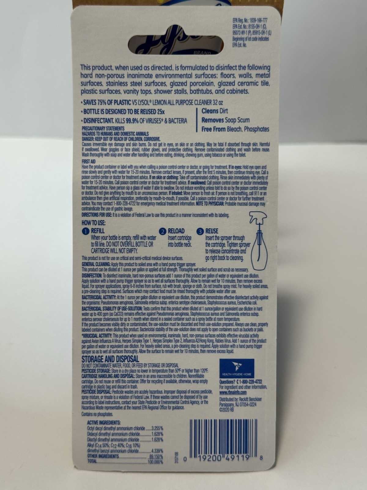 Lysol SMART Refill Multi-Purpose Cleaner Case of 8 Cartridges, Citrus Breeze New
