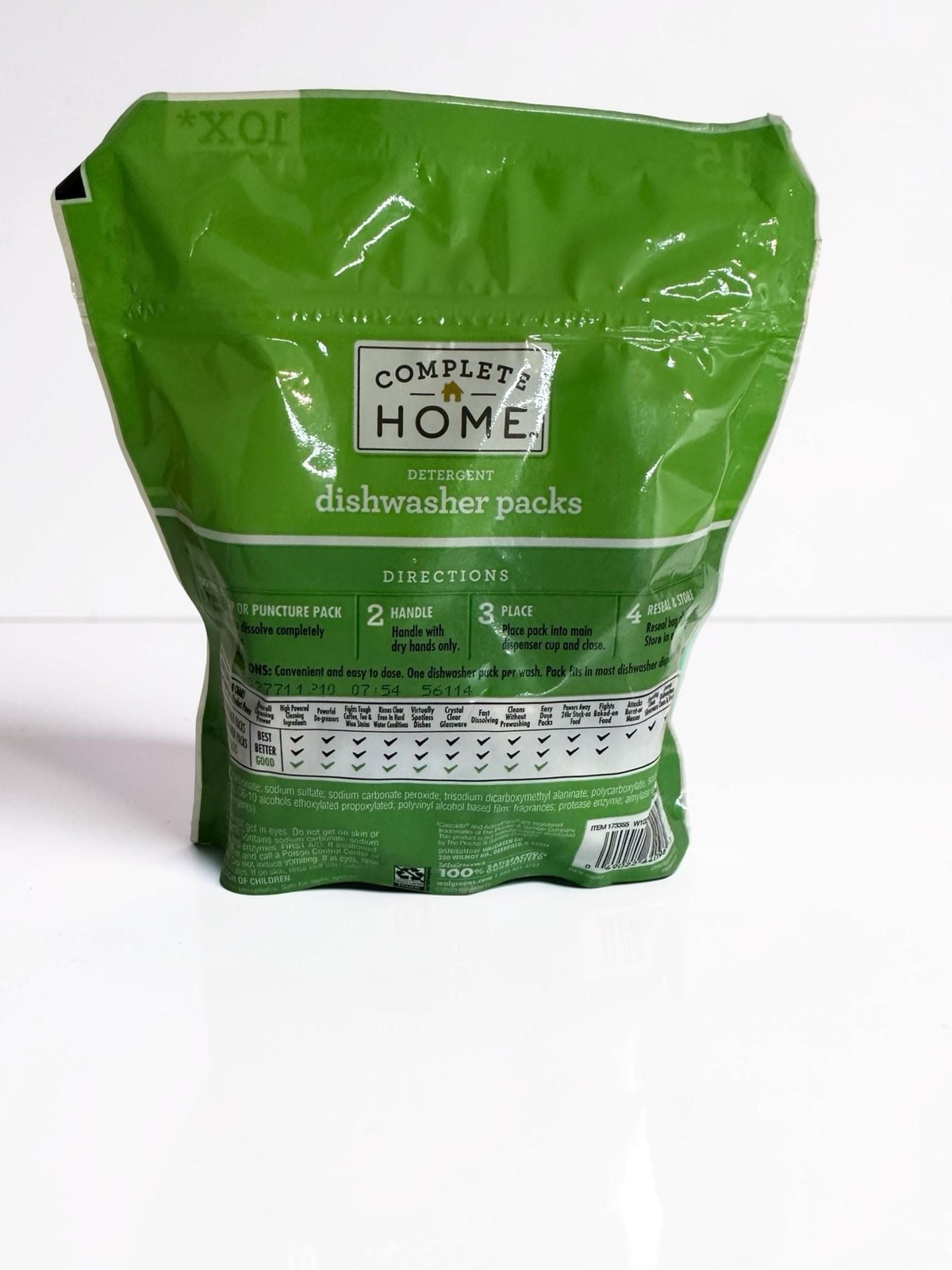 Complete Home Basic Dishwasher Detergent Packs 15 Count
