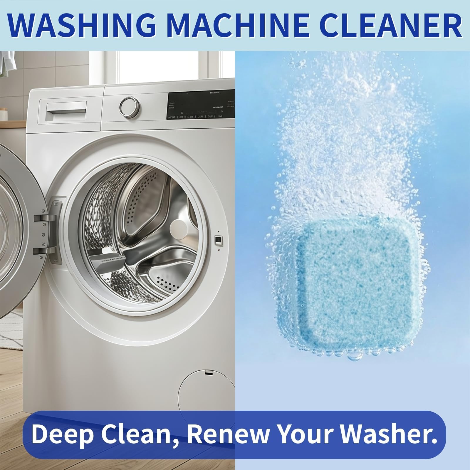 Washing Machine Cleaner Tablets for Pet Owners -24Pack, Deep Clean Descaler,T…