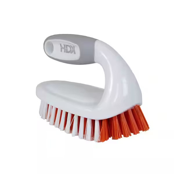 6 in Heavy Duty Scrub Brush Stiff Bristle Iron Handle Grout Cleaning Tool