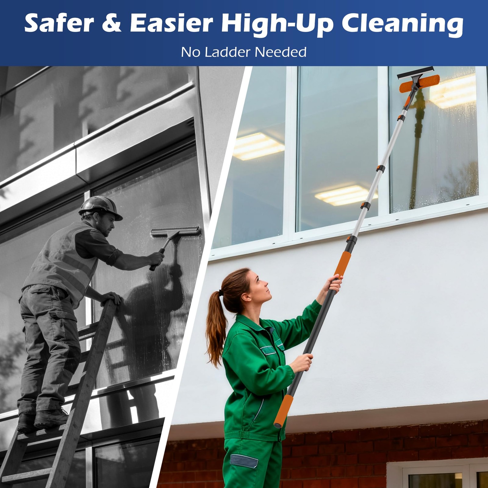 26FT High Reach Duster Kits with 5-20FT Extension Pole Cobweb Telescoping