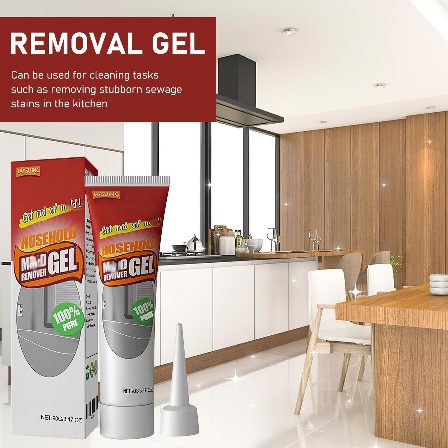 Nexa Nuroclean Remover Gel 2Pcs, Safe Tile Gap Cleaner for Bath & Kitchen