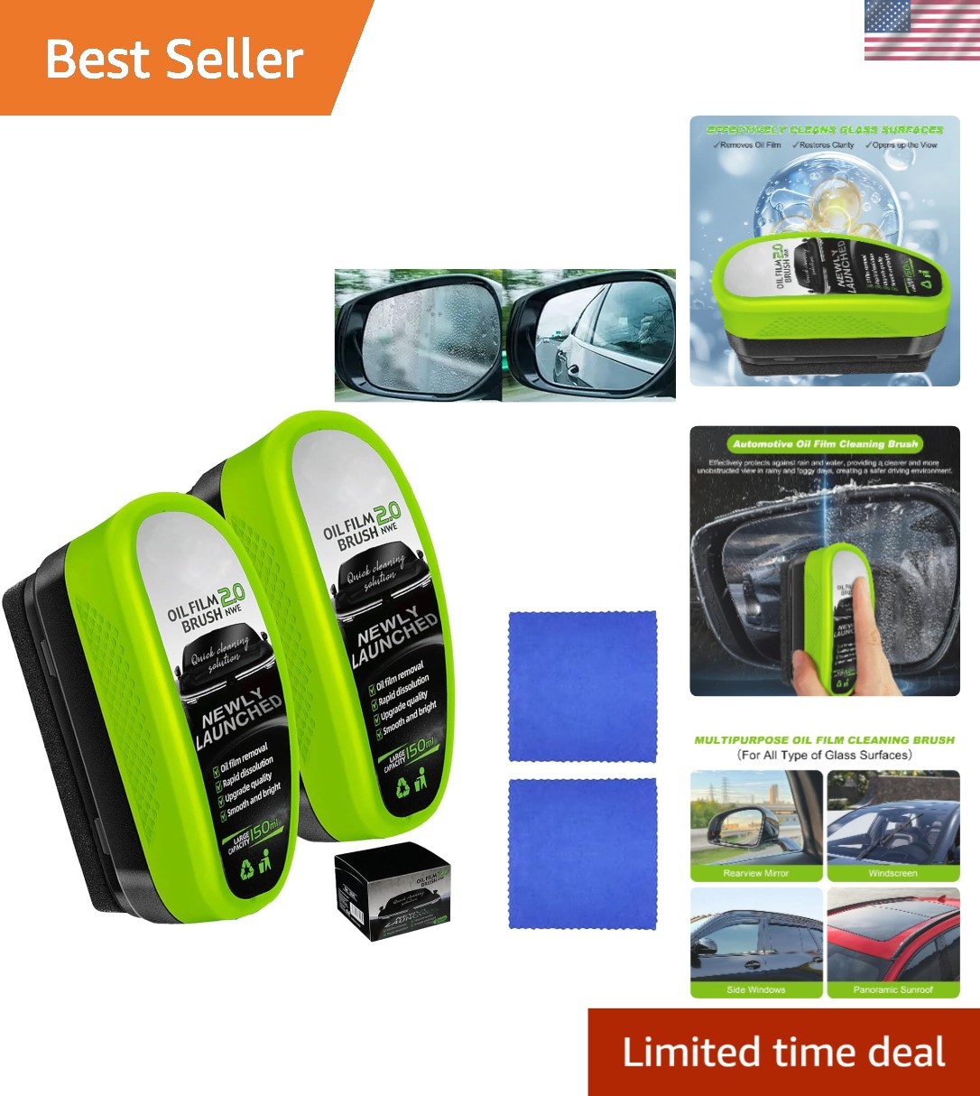 Oil Film Remover & Wipe Set – Enhance Visibility in All Conditions