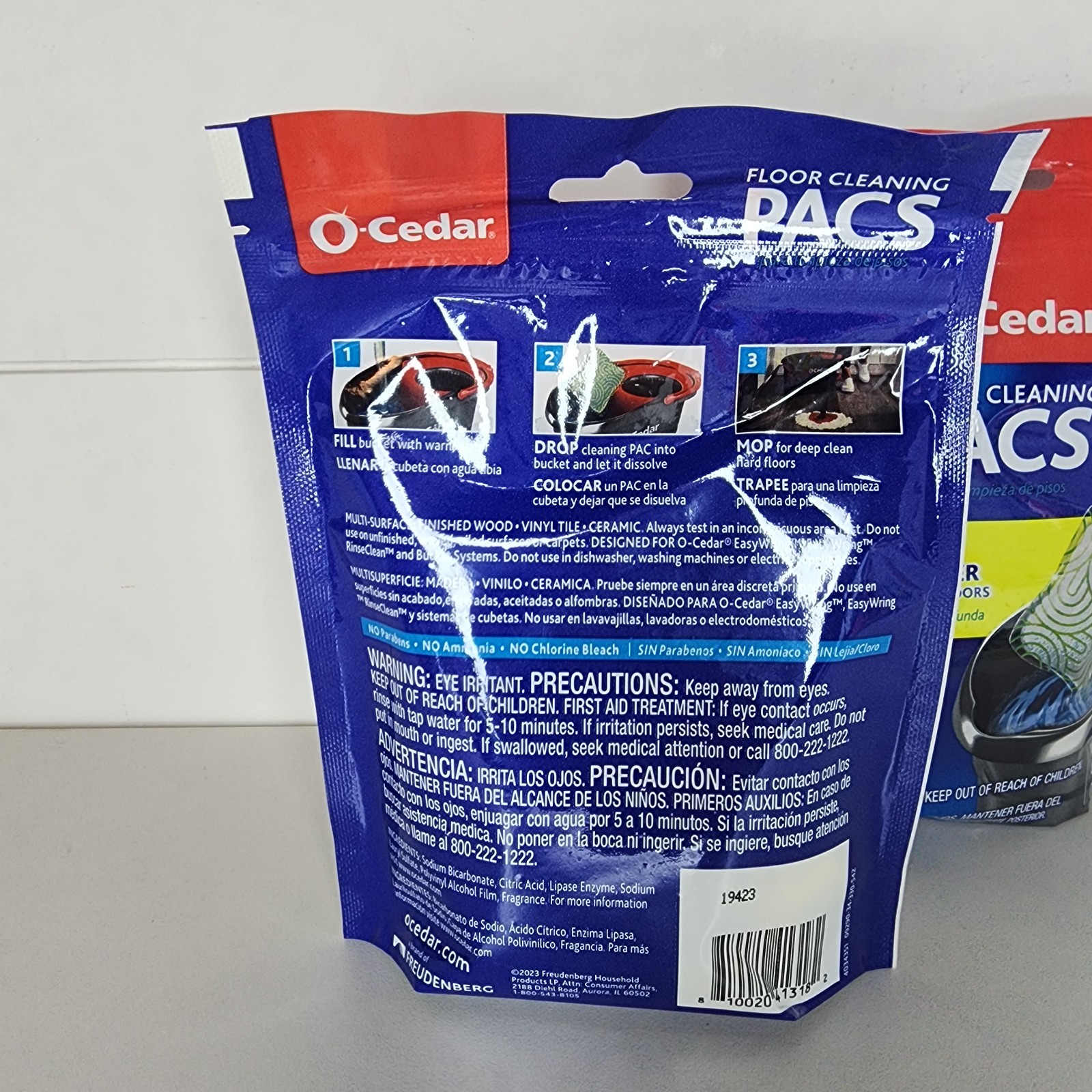 2- O Cedar Hard Floor Deep Cleaning Pacs Crisp Citrus 10 Count Each
