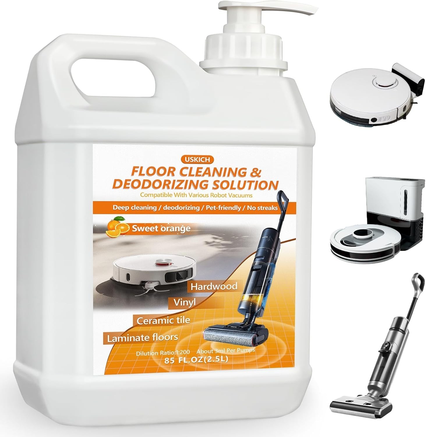 85 FL OZ Non-Toxic Floor Cleaning Solution – Deep Clean & Deodorize Floors