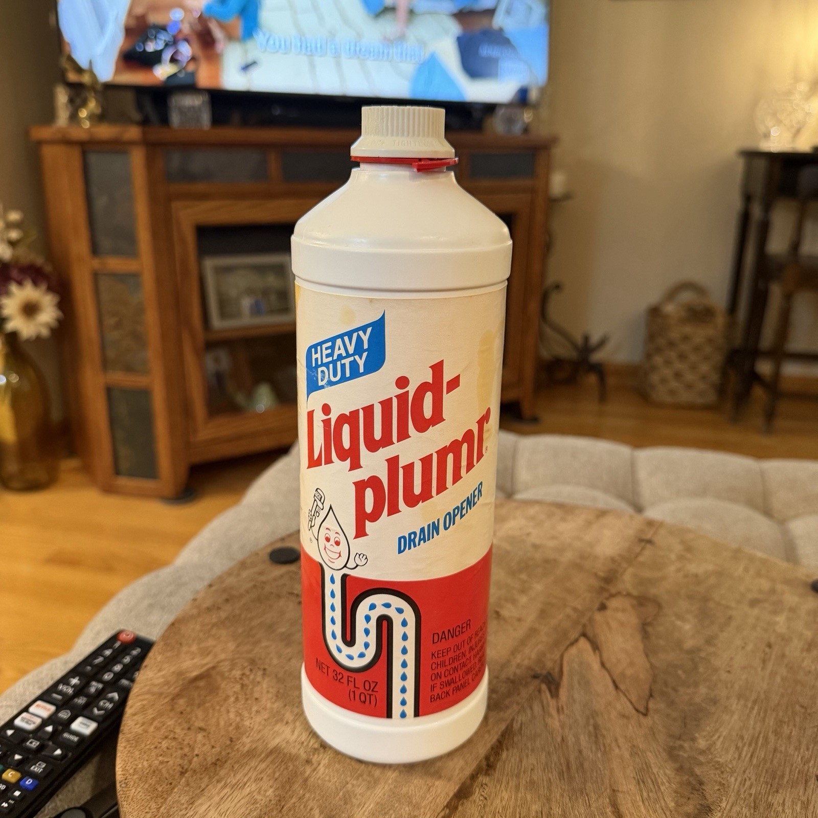 Vtg 1980s Liquid Plumr Drain Opener Cleaner 32 Oz Plastic Bottle Sealed