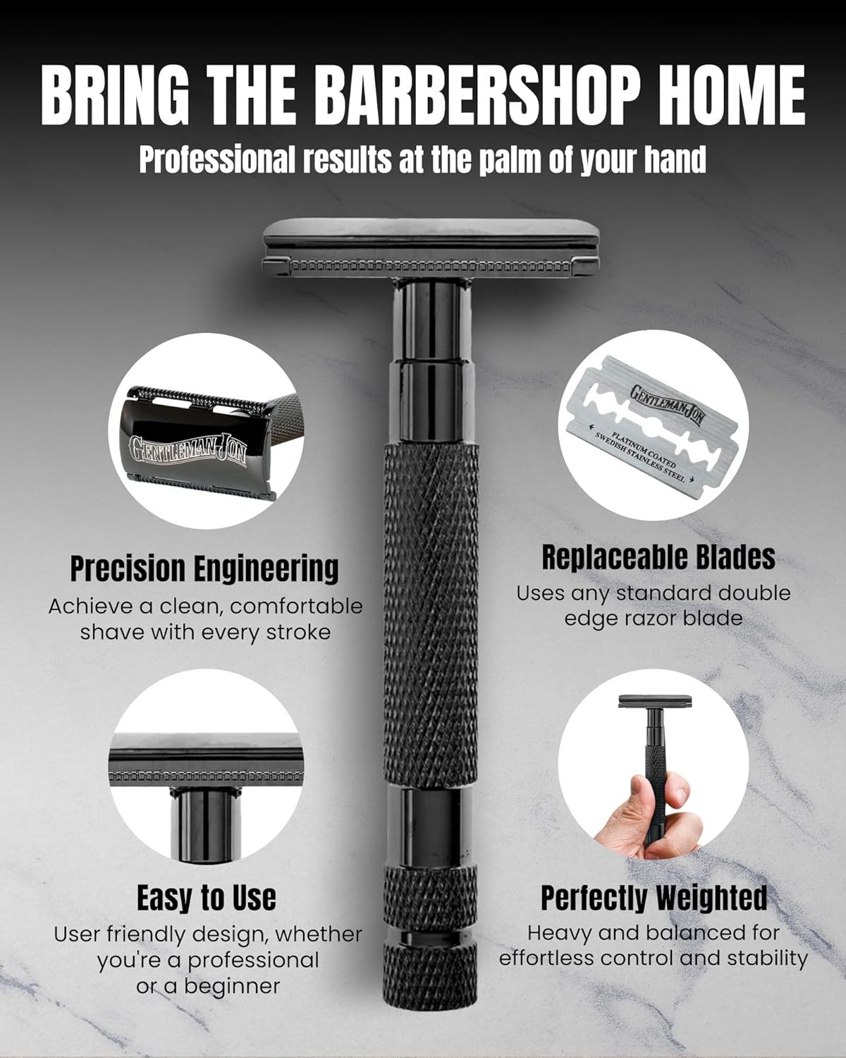 Gentleman Jon Safety Razor Shaving Kit – Vintage Wet Shave Grooming Set for Me