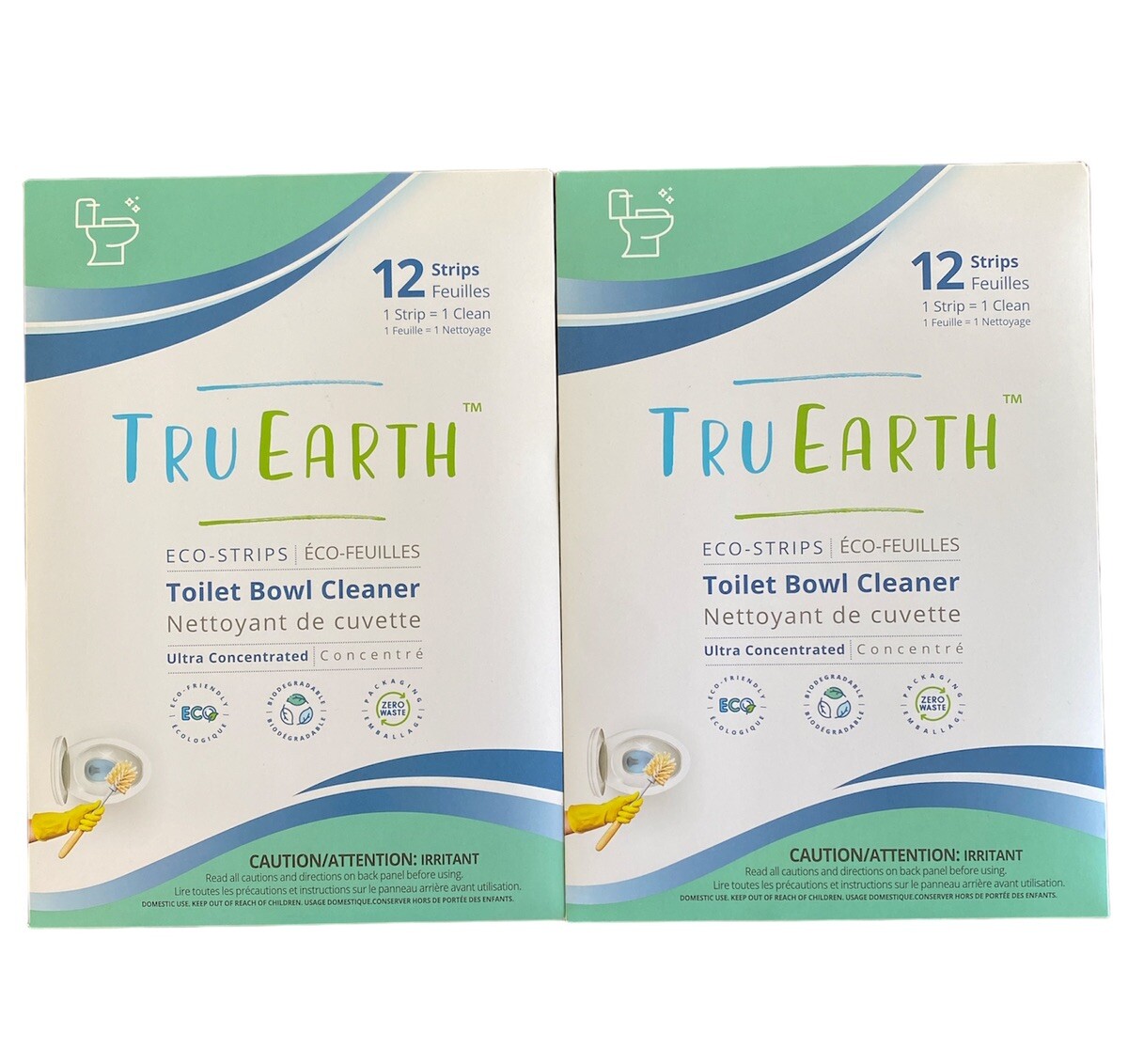 4 Packs TRU EARTH Eco-Strips Toilet Bowl Cleaner 12 Each, 48 Total Strips