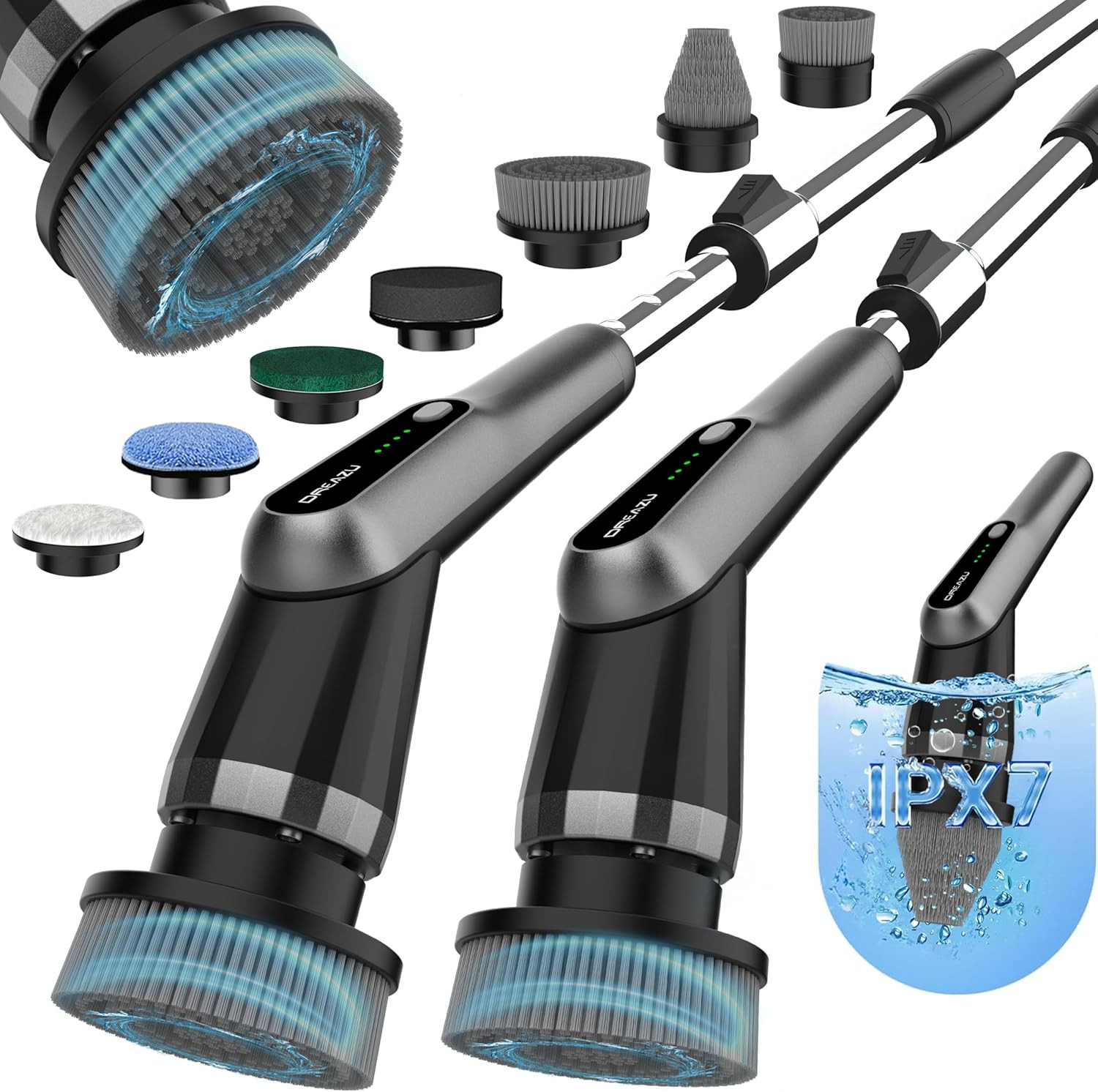 G2-Pro Electric Spin Scrubber – Upgraded 10-In-1 Scrubber Brush Electric, Retrac