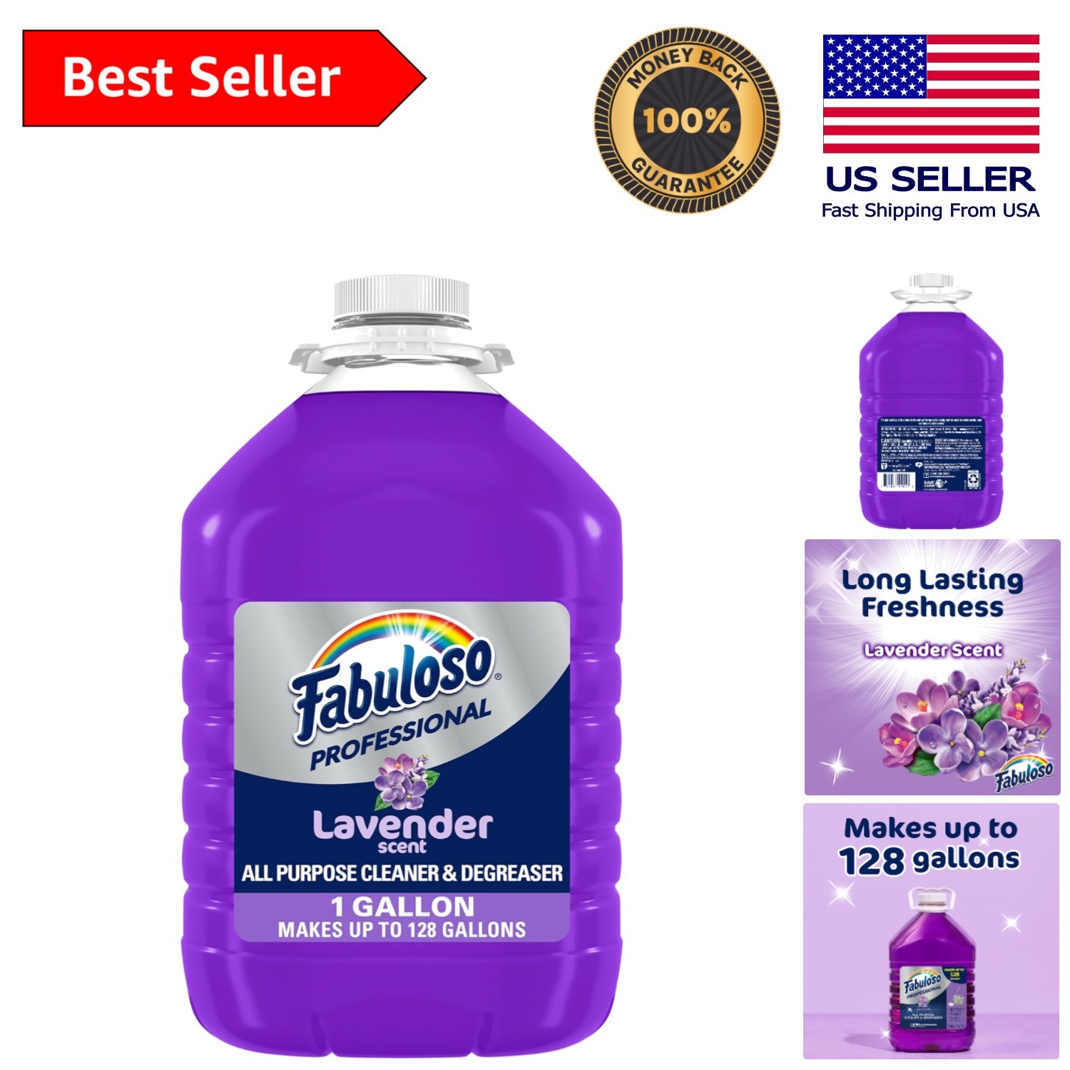 128oz Lavender All-Purpose Cleaner & Degreaser – Residue-Free, Safe for Surfaces