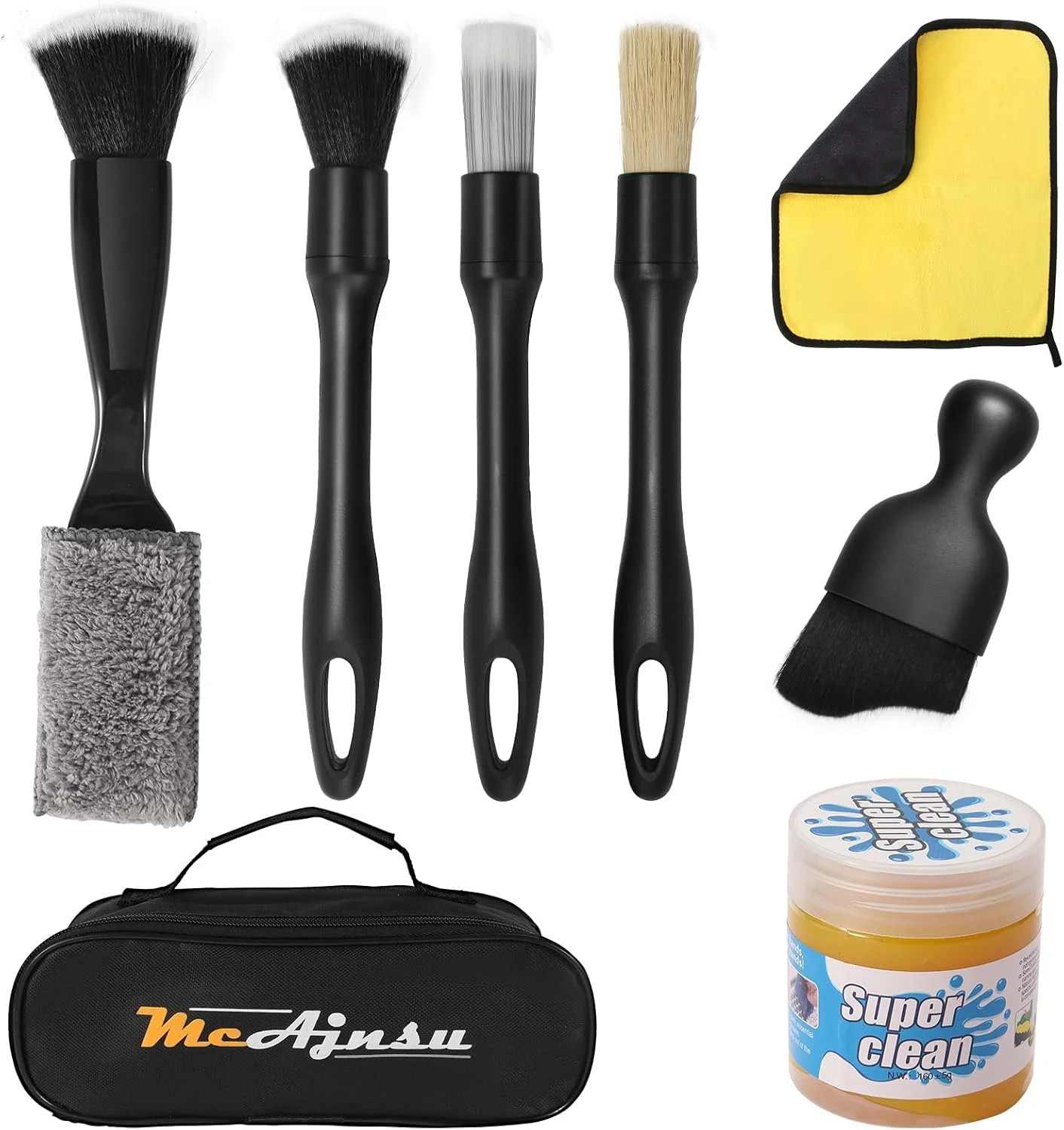 8-Piece Car Interior Detailing Kit – 160g Non-Sticky Gel (128% More Than 70g), U