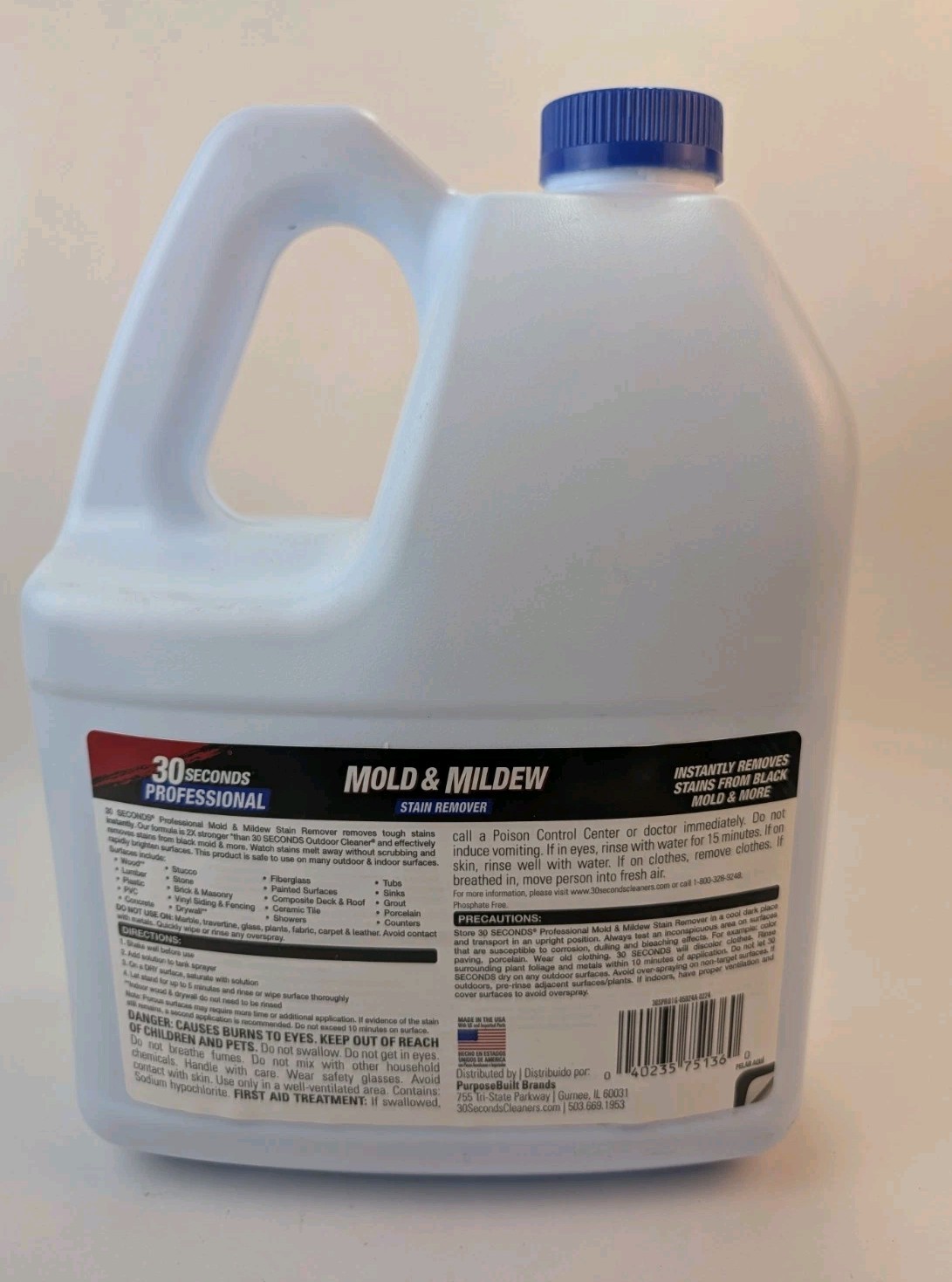 30 SECONDS 1-gallon Mold and mildew stain remover Concentrated Outdoor Cleaner