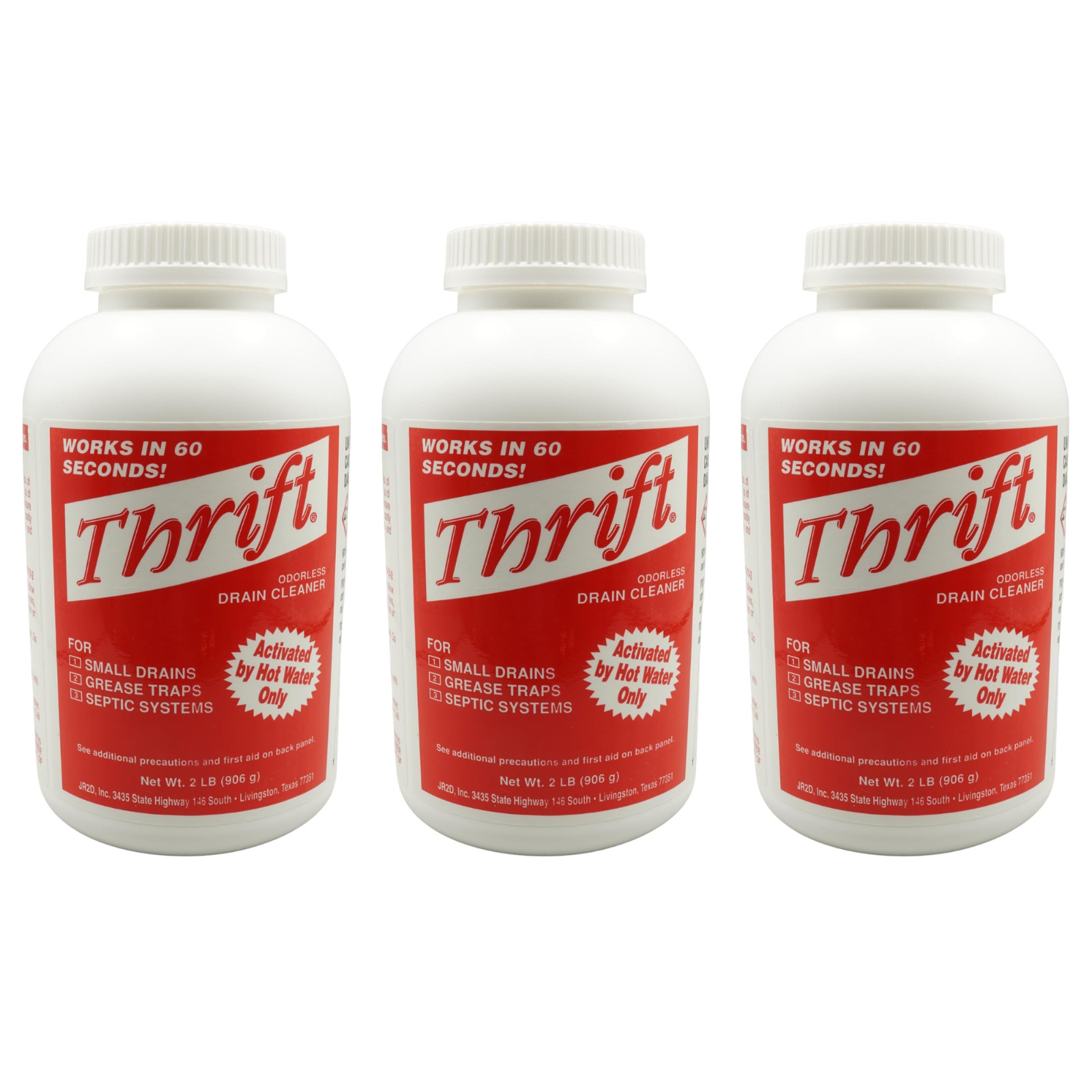 Thrift T-200 Drain Cleaner 2 lb Granular Drain Opener (3 Pack) FREE SHIPPING